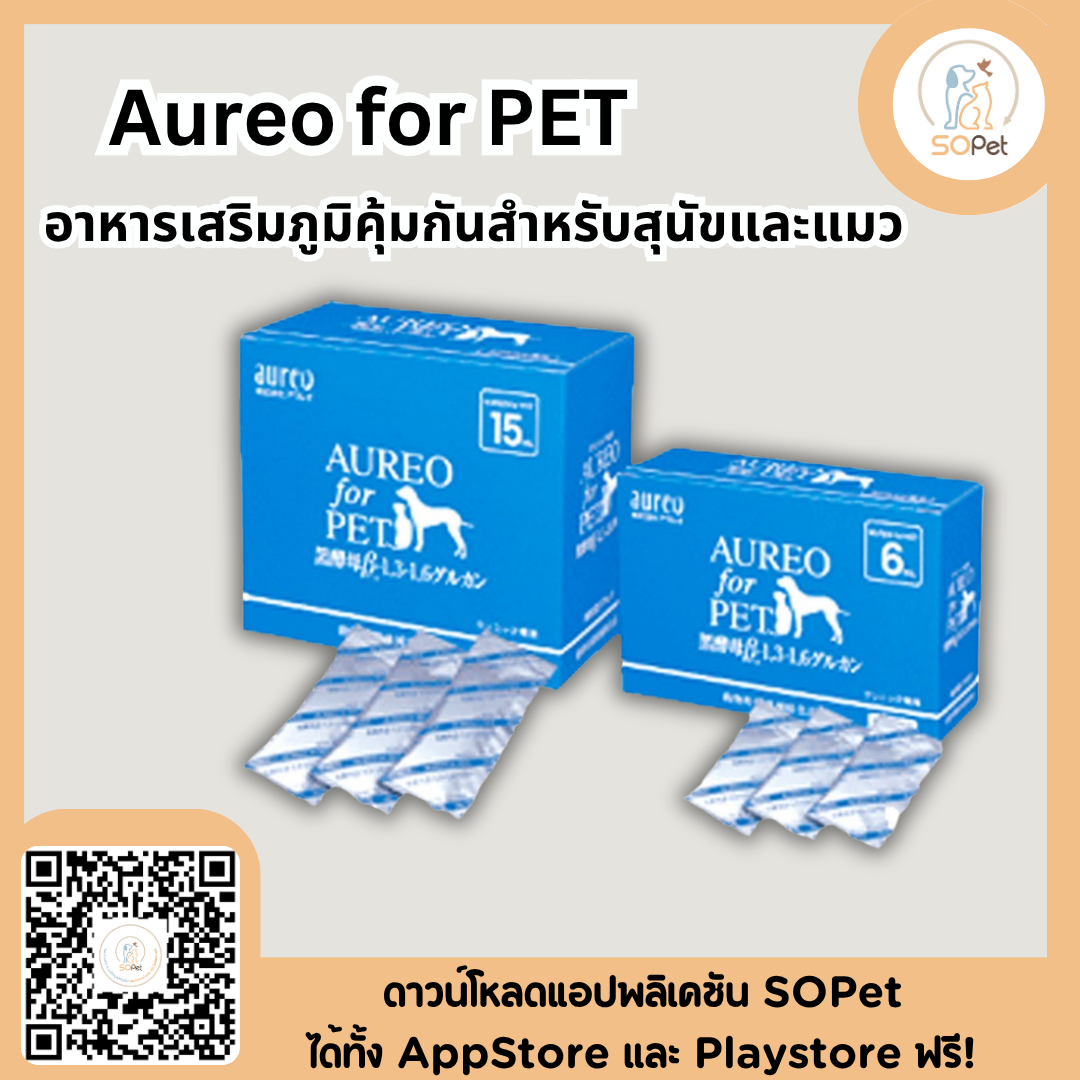 Aureo for PET อาหารเสริมเพื่อสุขภาพของสัตว์เลี้ยง ยกกล่อง (30ซอง)
