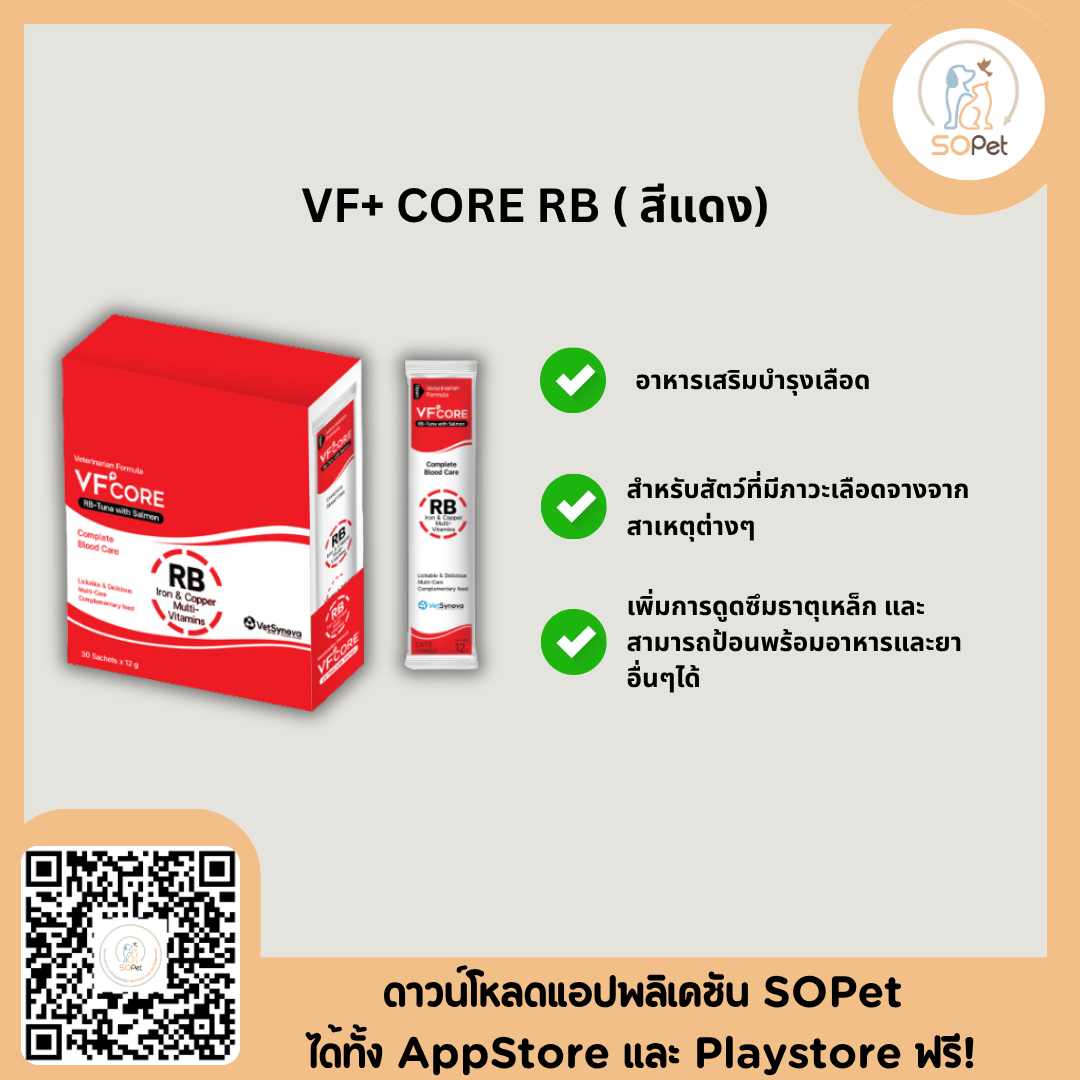 VFcore อาหารเสริมสำหรับแมว ขนมแมวเลีย ไลซีน, บำรุงเลือด, บำรุงข้อต่อ