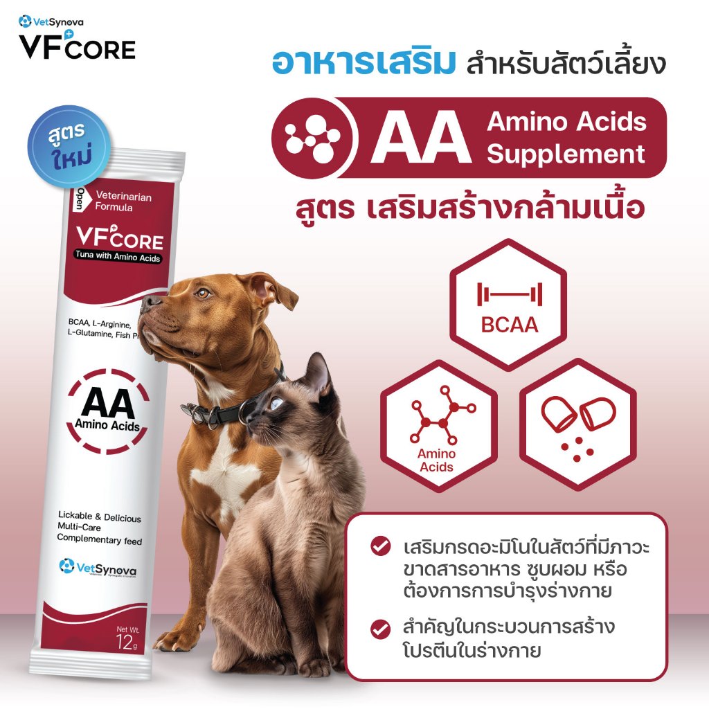 VFcore อาหารเสริมสำหรับแมว ขนมแมวเลีย ไลซีน, บำรุงเลือด, บำรุงข้อต่อ เสริมสร้างกล้ามเนื้อ