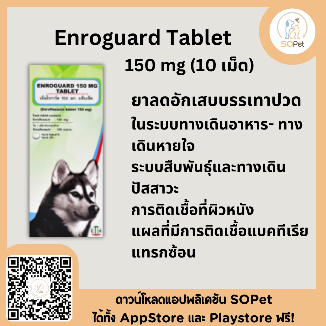 Enroguard 150mg  แผงละ10เม็ด