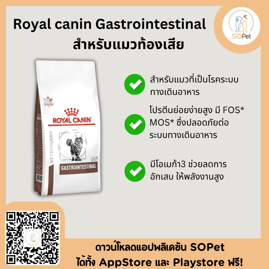 Royal canin Gastrointestinal cat สำหรับแมวท้องเสีย 2 kg
