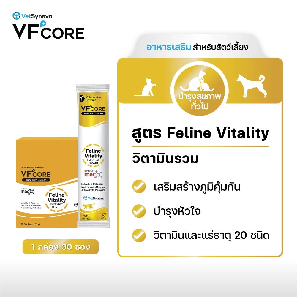 VFcore อาหารเสริมสำหรับแมว ขนมแมวเลีย ไลซีน, บำรุงเลือด, บำรุงข้อต่อ เสริมสร้างกล้ามเนื้อ
