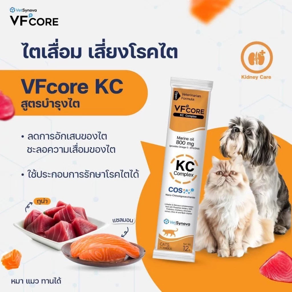 VFcore อาหารเสริมสำหรับแมว ขนมแมวเลีย ไลซีน, บำรุงเลือด, บำรุงข้อต่อ เสริมสร้างกล้ามเนื้อ